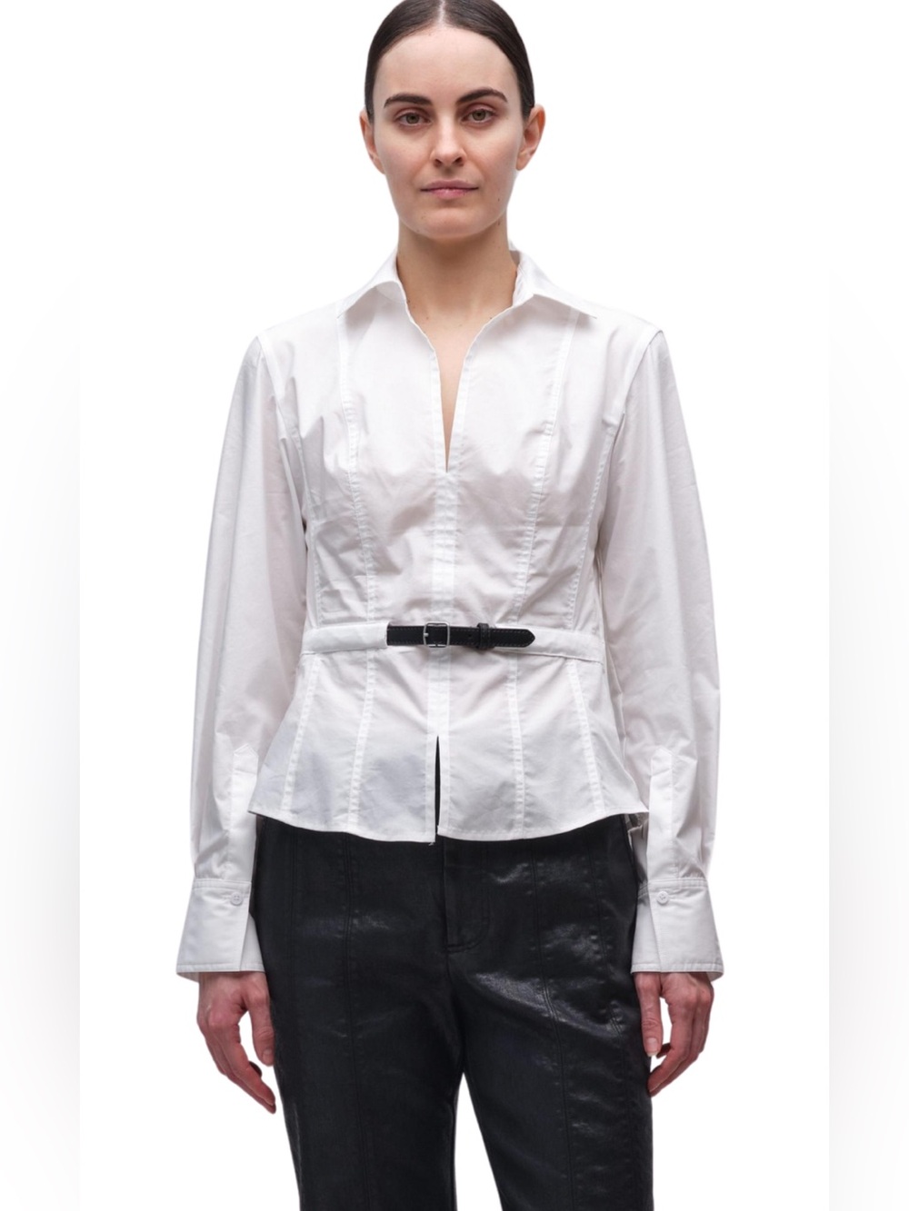 SIMKHAI NWOT Loriel Belted Shirt, White